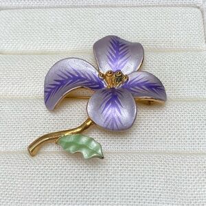 Vintage Enamel Flower Brooch Pin